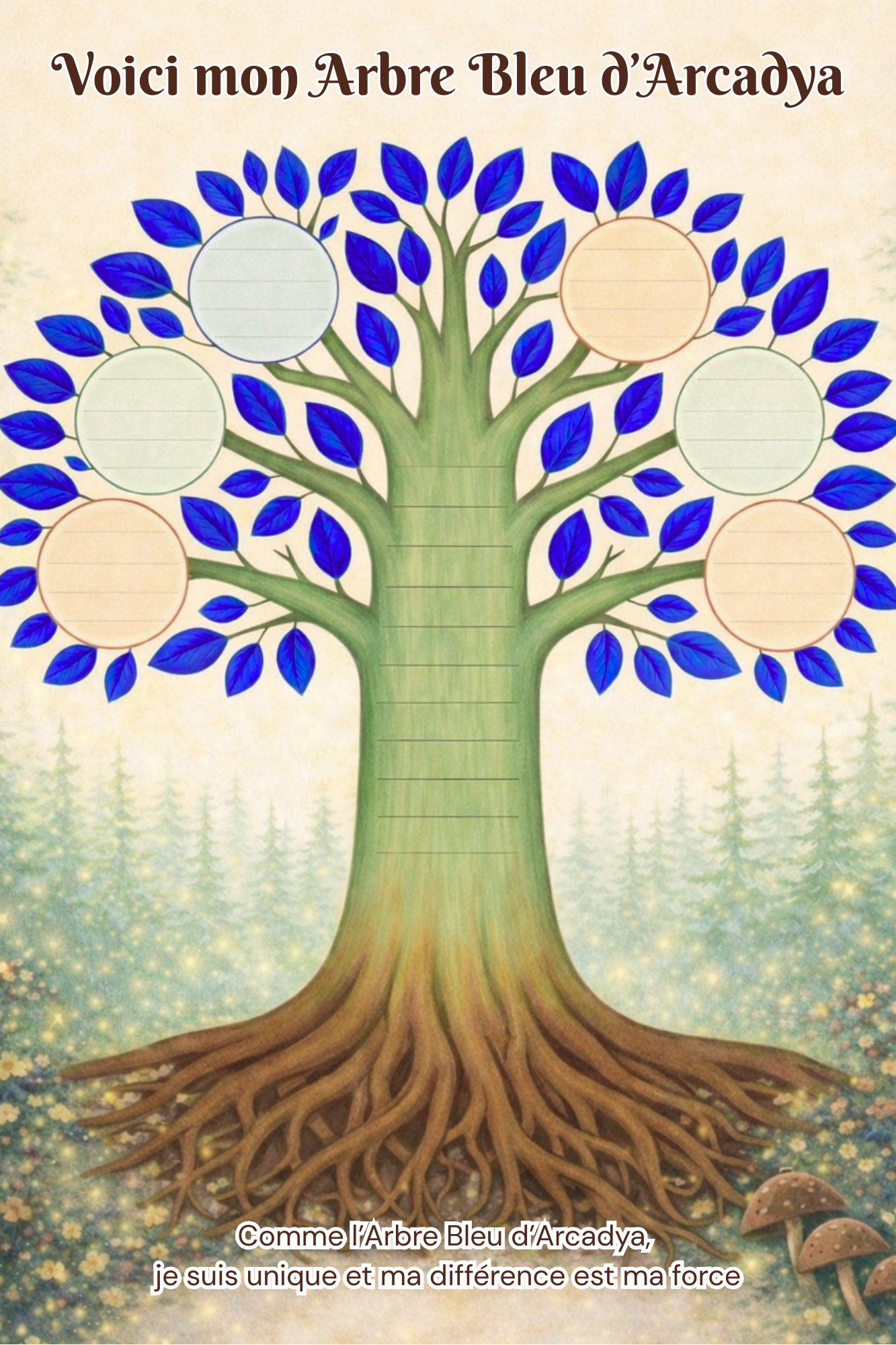 Affiche "Mon Arbre Bleu d’Arcadya" - Affiche magique pour développer la confiance en soi